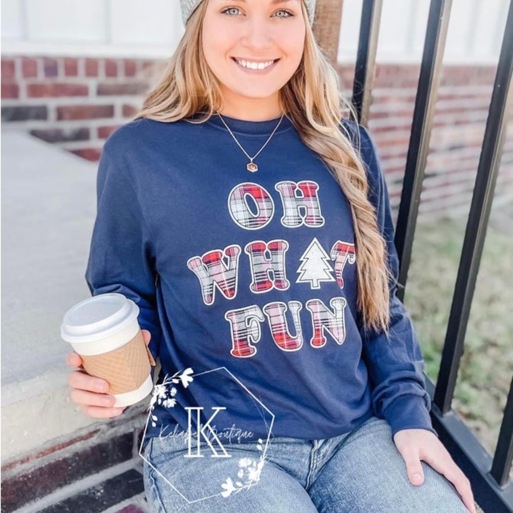 Ohh What Fun long sleeve tee. New!